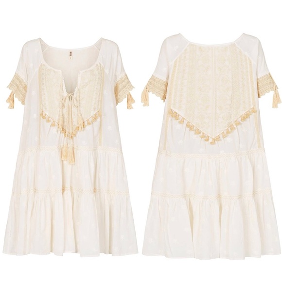 NWT Spell & the Gypsy Collective White/Cream Cassidy Mini Dress - Picture 4 of 17
